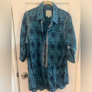 SIGRID OLSEN STUDIO Womens Boho Cotton Tunic Top Medium